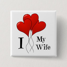 Trio Red Heart-ballonger i Kärlek min fru Knapp