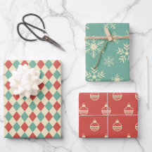 Trio Retro-julafton Wrapping Pappra Lakan