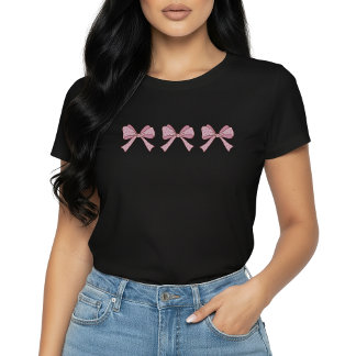 Trio Rosa Band Rosa Söt Coquette Estetisk T-shirt