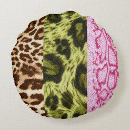 Trio-runda för djurutskrift i Dekorativ kudde