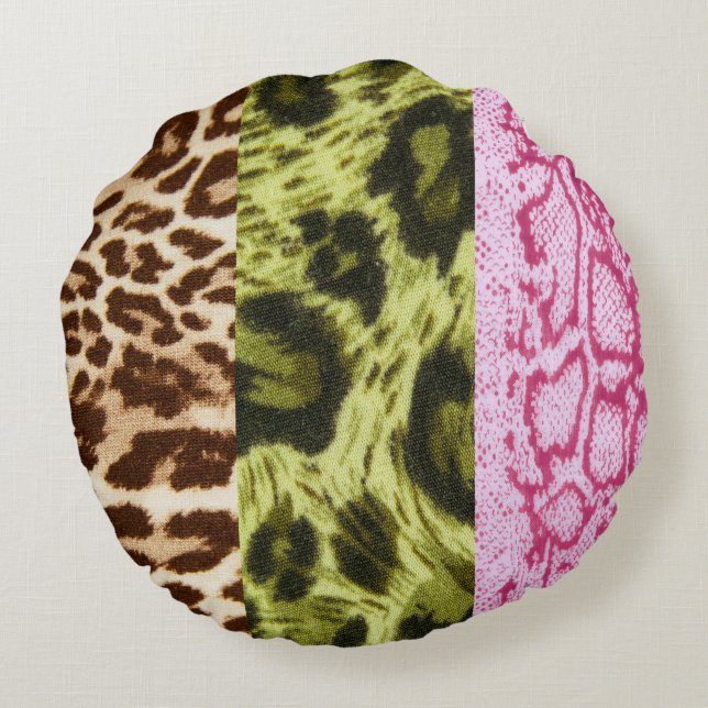 Trio-runda för djurutskrift i Dekorativ kudde (Baksidan)