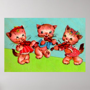trion av kattungar violinister poster