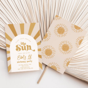 Trip Around The Sun Invitation   Girl Sun Invite Inbjudningar