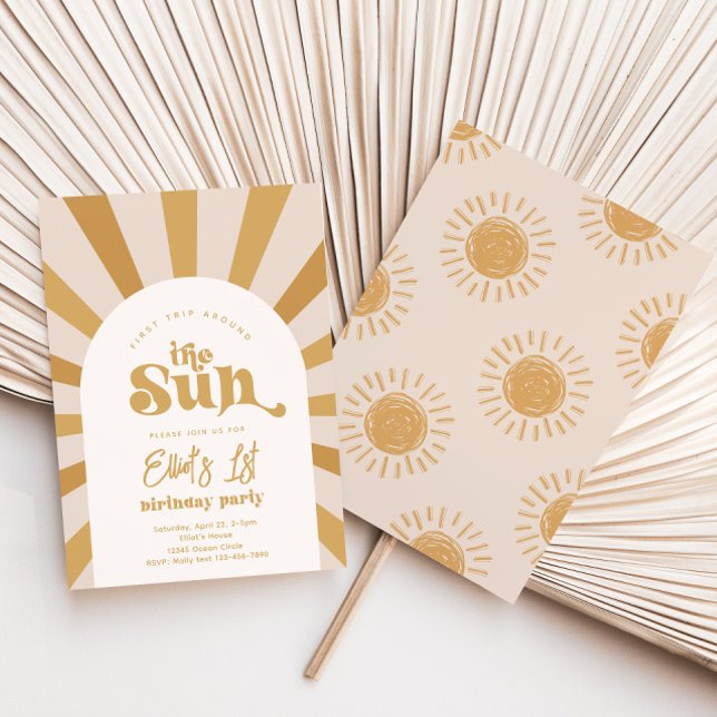 Trip Around The Sun Invitation | Girl Sun Invite Inbjudningar (Skapare uppladdad)