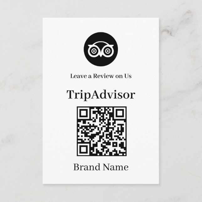 Tripadvisor QR | Business Review Link Tilläggskort (Framsida)