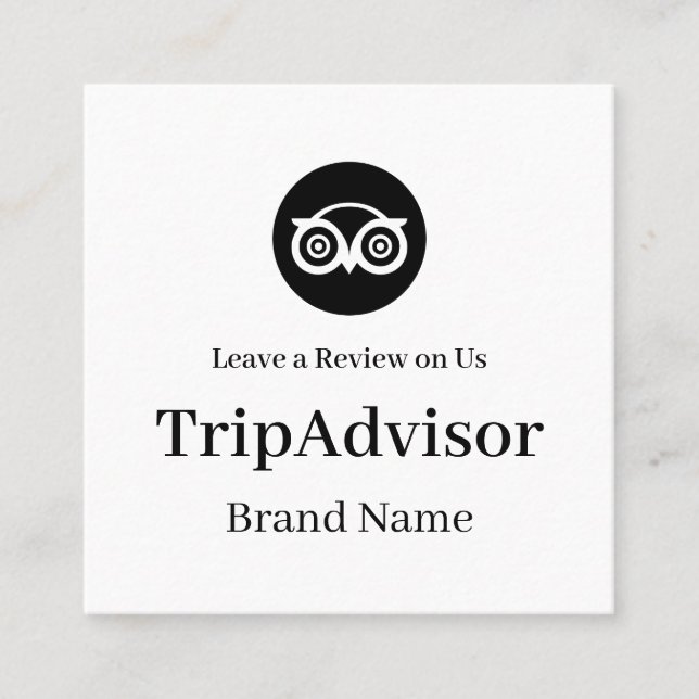 TripAdvisor QR | Custom Business Feedback Link Fyrkantigt Visitkort (Framsida)