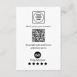 TripAdvisor QR Länk till företagsrecension Tilläggskort