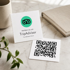 Tripadvisor Recensioner | QR-kod för företagsrecen Fyrkantigt Visitkort