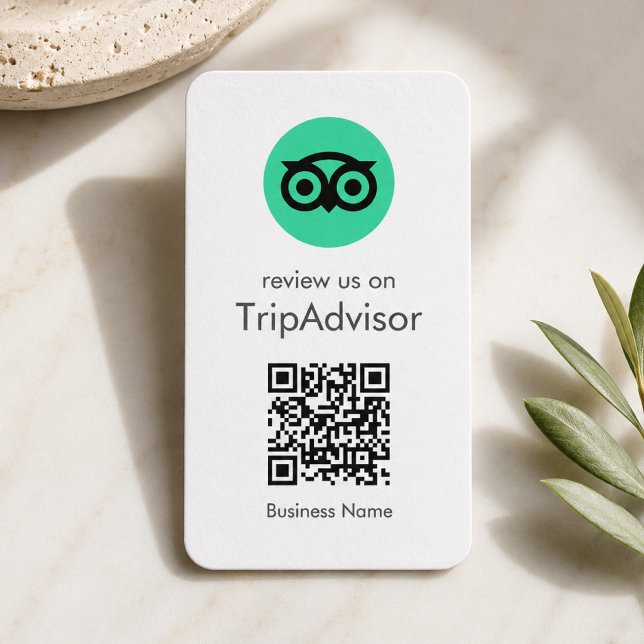 Tripadvisor Recensioner | Recensions QR-kod för Fö Visitkort (Gain Tripadvisor reviews & grow your business with this rating request business card or insert.)