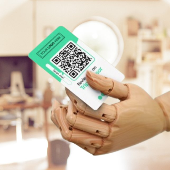 TripAdvisor Recensionsförfrågan med logotyp och QR (TripAdvisor Review Request cards to get more 5 star review for your business )