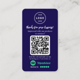 TripAdvisor Recensionsförfrågan med logotyp och QR Visitkort