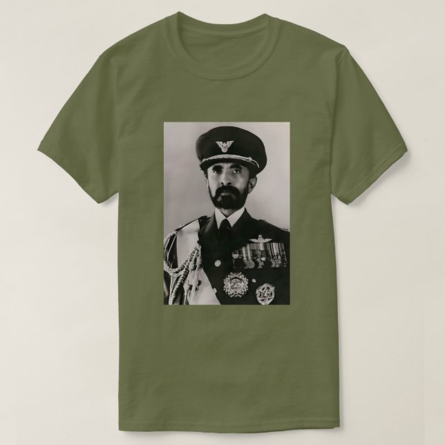 Tripe of Judah Selassie Rasta Lion Roots T Shirt (Design framsida)