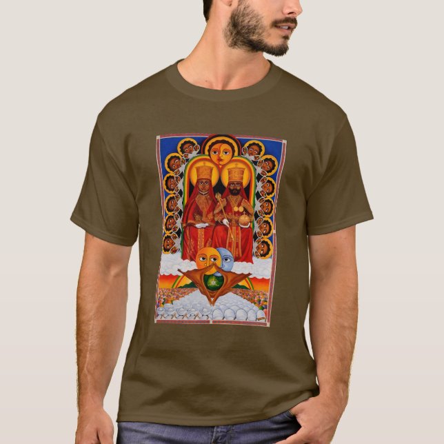 Tripe of Judah Selassie Rasta Lion Roots T Shirt (Framsida)