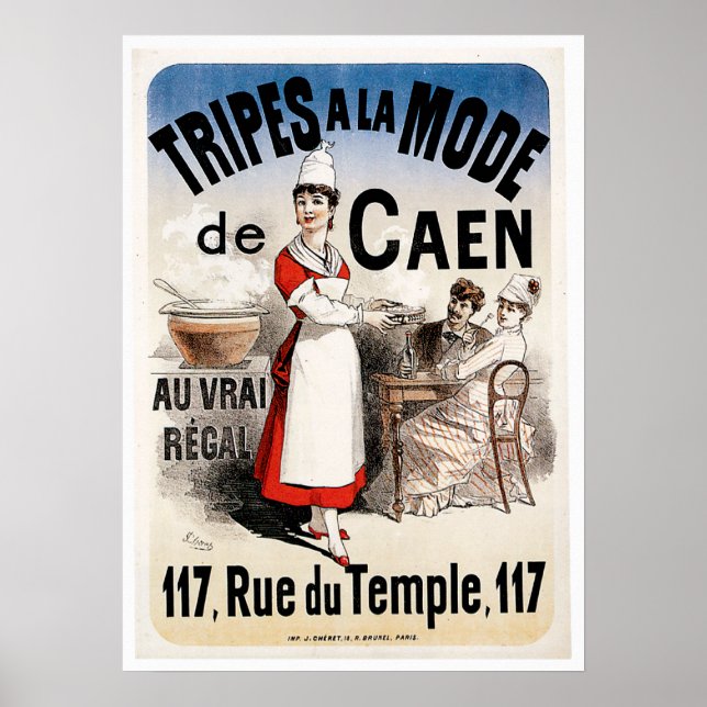 Tripes La Mode De Caen Vintage Food and Art Poster (Framsidan)