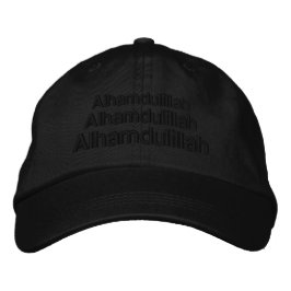 Triple Alhamdulillah Typography Black Truckerkeps Broderad Keps