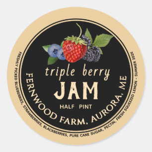 Triple Berry Sylt Classic Round Sticker Runt Klistermärke