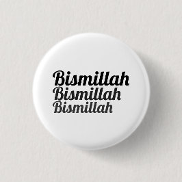 Triple Bismillah White Button Knapp