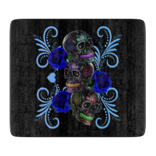 Triple Black Day of the dead Döskallar Blue Ro