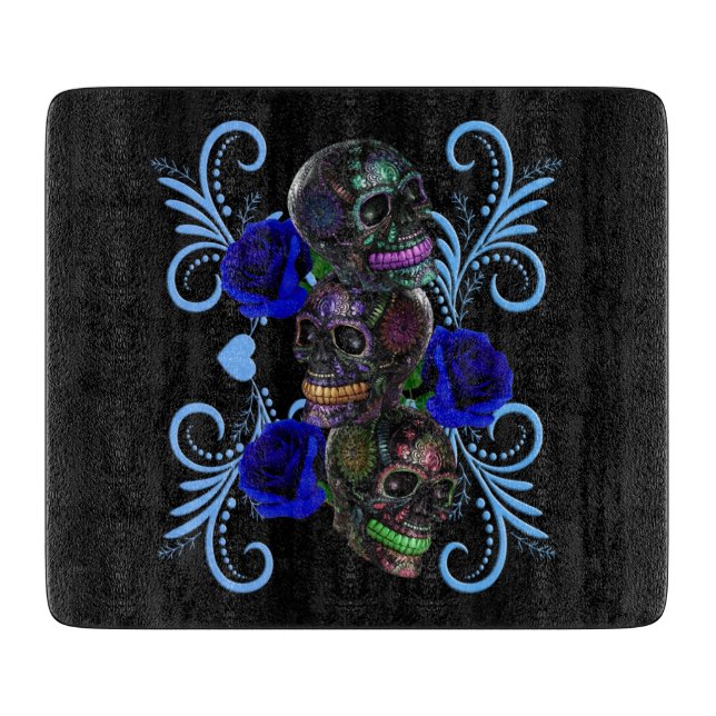 Triple Black Day of the dead Döskallar Blue Ro (Framsidan)