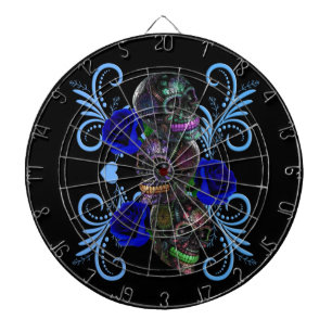 Triple Black Day of the dead Döskallar Blue Ro Darttavla