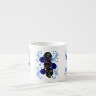Triple Black Day of the dead Döskallar Blue Ro Espressomugg