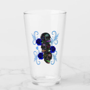 Triple Black Day of the dead Döskallar Blue Ro Glaskopp