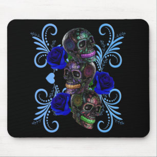 Triple Black Day of the dead Döskallar Blue Ro Musmatta