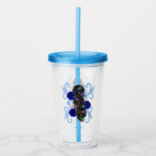 Triple Black Day of the dead Döskallar Blue Ro Take Away Mugg