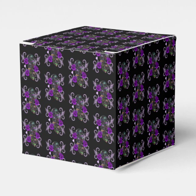 Triple Black Day of the dead Döskallar Lila Ro Presentaskar (Framsidan Sidan)
