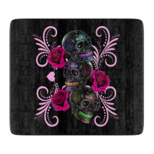 Triple Black Day of the dead Döskallar Rosa ros