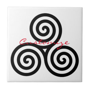 Triple Black Spiral Thunder_Cove Kakelplatta