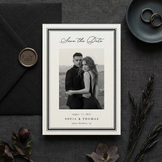 Triple Border | Simple Elegant Photo Wedding Spara Datumet