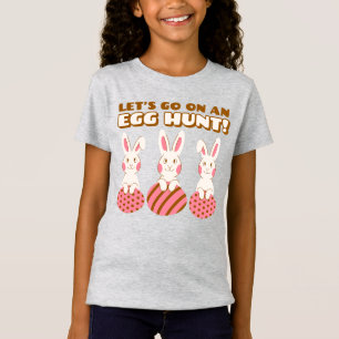 Triple Bunny Egg Hunt Kids Shirt T