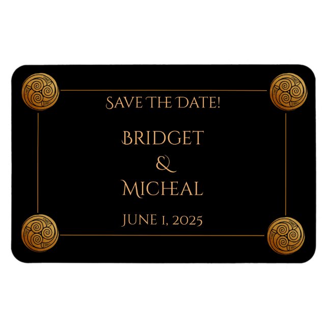 Triple Celtic Knot Swirl Bröllop Magnet (Horisontell)