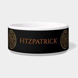 Triple Celtic Knot Swirl Mandala Ceramic Pet Bowl