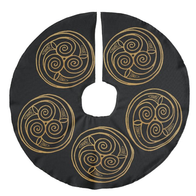 Triple Celtic Knot Swirl Mandala Julgransmatta Fusklinne (Framsidan)