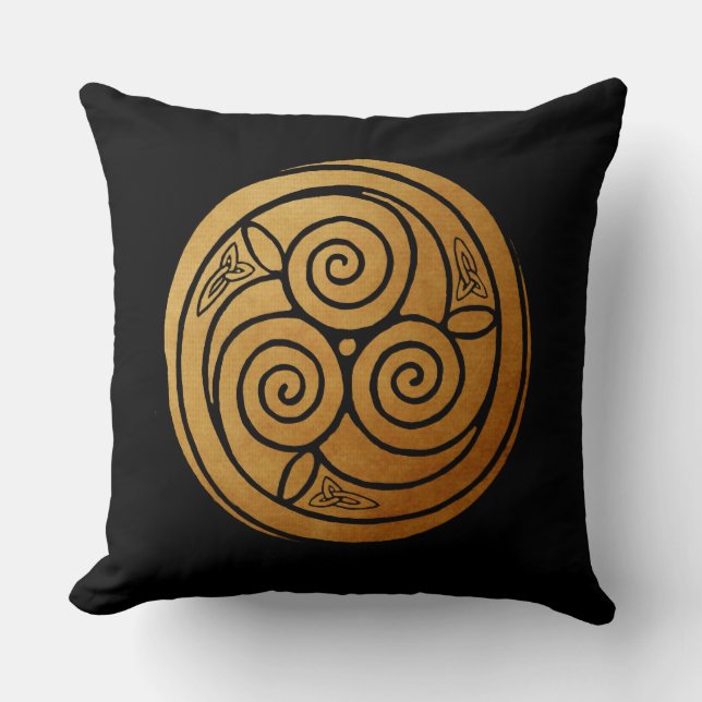 Triple Celtic Knot Swirl Mandala Kudde (Framsida)