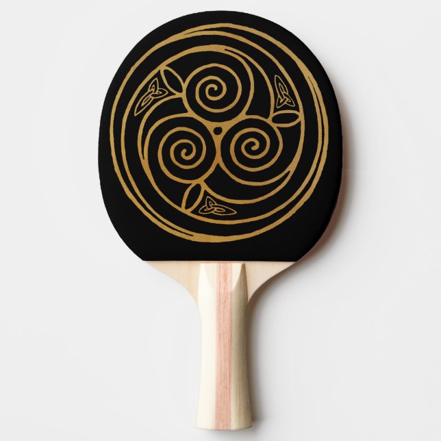 Triple Celtic Knot Swirl Mandala Pingisracket (Framsidan)
