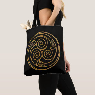 Triple Celtic Knot Swirl Mandala Tygkasse