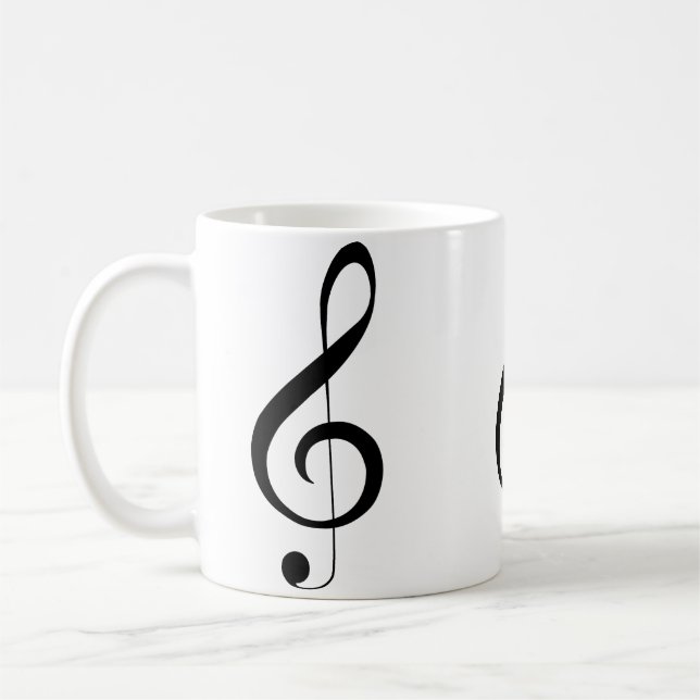 Triple Clef Musical Note Kaffemugg (Vänster)