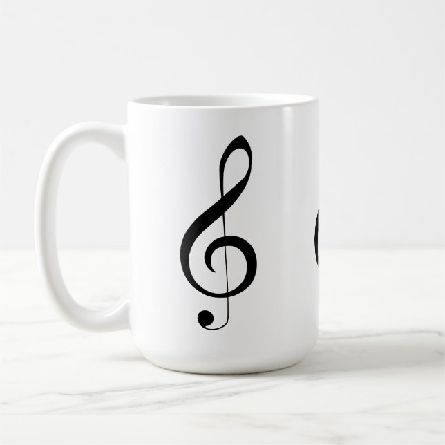 Triple Clef Musical Note Kaffemugg (Vänster)