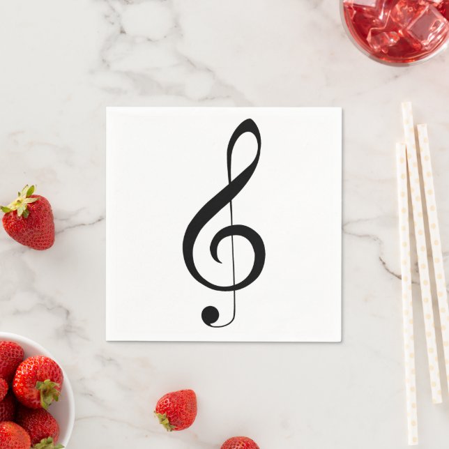 Triple Clef Musical Note Pappersservett (Insitu)