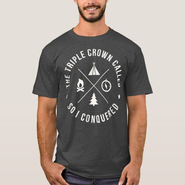 Triple Crown Hiking Shirt PCT AT CDT Thru-Hiker T Shirt (Framsida)