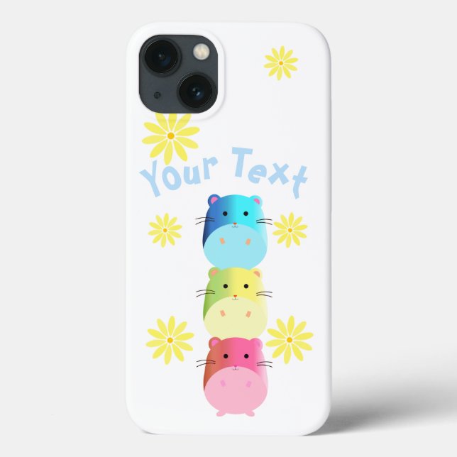 Triple Cute Kawaii Hamsters Anpassningsbar Fodral- (Baksida)