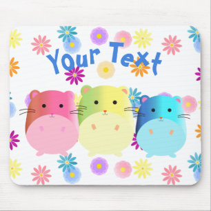 Triple Cute Kawaii Hamsters Anpassningsbar Musmatta