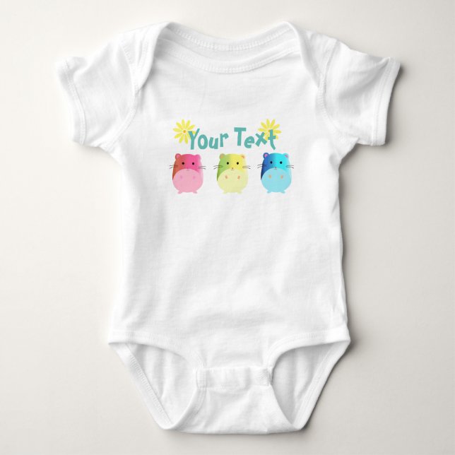 Triple Cute Kawaii Hamsters Anpassningsbar T Shirt (Framsida)