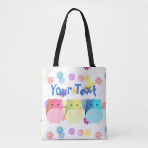 Triple Cute Kawaii Hamsters Anpassningsbar Tygkasse