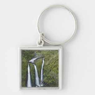 Triple Falls, Columbia River Gorge Fyrkantig Silverfärgad Nyckelring