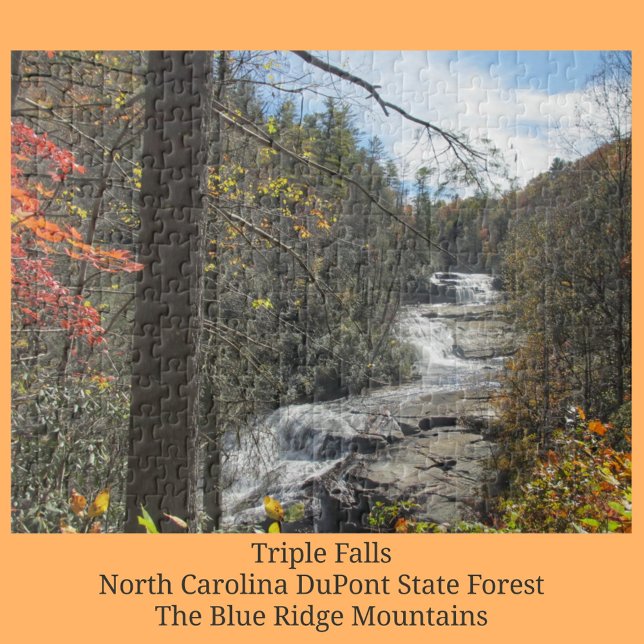 Triple Falls North Carolina Photographic Waterfall Pussel (Skapare uppladdad)