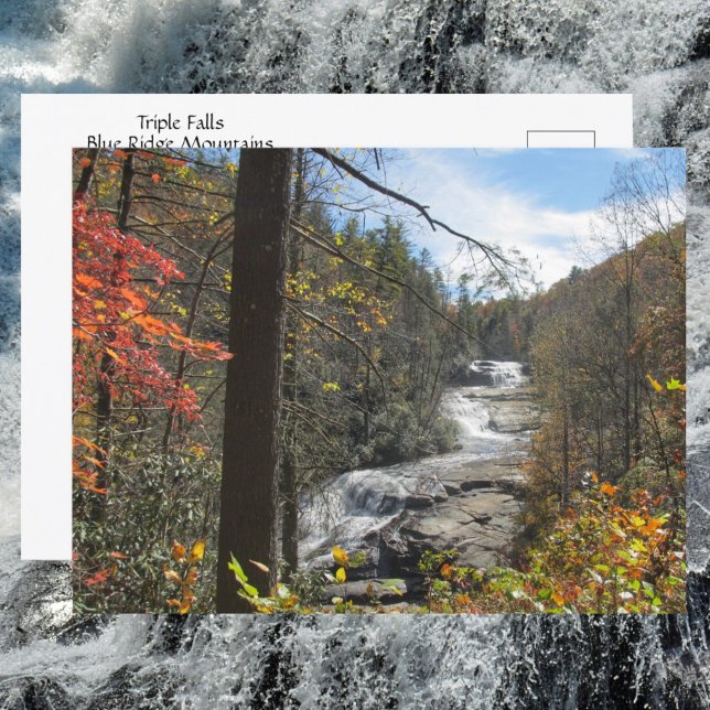 Triple Falls North Carolina Photographic Waterfall Vykort (Skapare uppladdad)